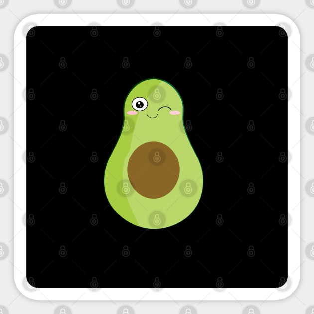avocado kawaii Sticker by Inktokeep